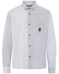Roberto Cavalli - Logo-Embroidered Striped Shirt - Lyst