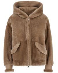 Blancha - Shearling Hooded Jacket - Lyst
