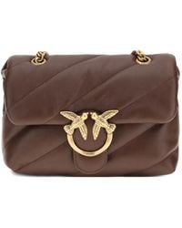 Pinko - Love Quilted Chain Leather Shoulder Bag - Lyst