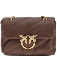 Pinko - Love Quilted Chain Leather Shoulder Bag - Lyst