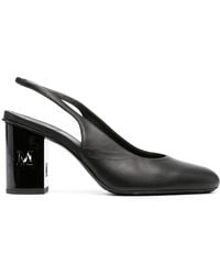 Max Mara - 80Mm Slingback Leather Pumps - Lyst