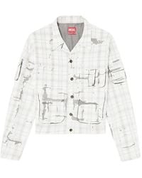 DIESEL - D-Valen Check-Pattern Shirt Jacket - Lyst