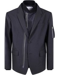 Sacai - Zip-Detail Two-Button Jacket - Lyst