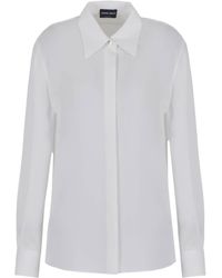 Giorgio Armani - Point-collar Silk Shirt - Lyst