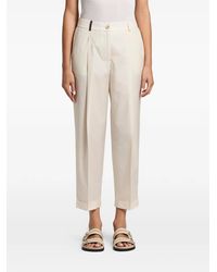 Peserico - Pleated Turn-Up Trousers - Lyst