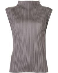 Pleats Please Issey Miyake - Sleeveless Pleated Top - Lyst