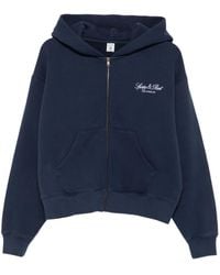 Sporty & Rich - Logo-Embroidered Zip-Up Hoodie - Lyst
