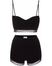 RED Valentino - Floral-Lace Bandeau Top And Shorts Set - Lyst