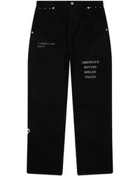 Pleasures - Zero Work Embroidered Trousers - Lyst