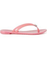 Casadei - Jelly Crystal Logo Flip-Flops - Lyst