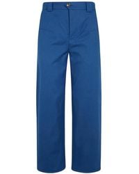Chloé - Barrel-Leg Cotton Trousers - Lyst