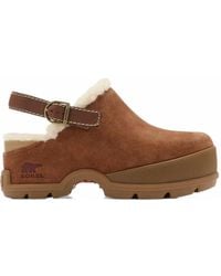 Sorel - Roam'N Clog Cozy Suede Heeled Mules - Lyst