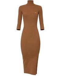 Elisabetta Franchi - Geribbelde Midi-Jurk Met Borstzak - Lyst