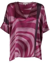 Antonelli - Abstract-Print Silk T-Shirt - Lyst
