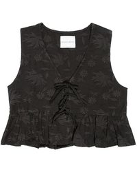 MAISON HOTEL - Zhou Floral-Embroidered Ruffled Vest - Lyst