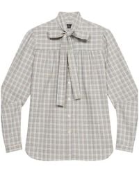 Brooks Brothers - Check-Pattern Scarf-Neck Shirt - Lyst