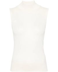 Lemaire - Sleeveless Knitted Top With Mock Neck - Lyst