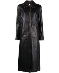 Remain - Single-breasted Leather Maxi Coat - Lyst