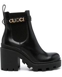 Gucci - Logo-lettering 70mm Ankle Boots - Lyst