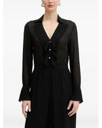Morgan - Pleated-Trim Wide-Leg Jumpsuit - Lyst