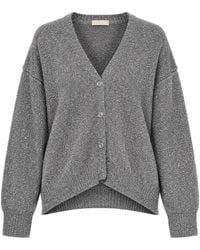 Kaos - Cardigan Métallisé À Col V - Lyst