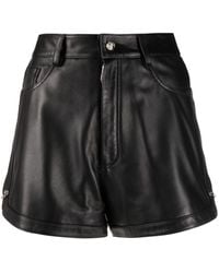 Philipp Plein - Pin-embellished Leather Shorts - Lyst