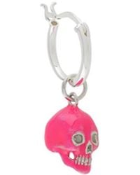 True Rocks - Skull-Drop Hoop Earring - Lyst