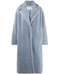 STAND Oversized Shearling Coat - Blue