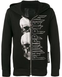 Philipp Plein Logo Gem Embellished Hoodie - Black