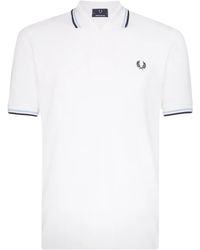 Fred Perry - Striped Trim Polo Shirt - Lyst