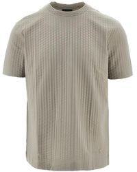 Emporio Armani - Diamond-Textured Logo-Plaque T-Shirt - Lyst