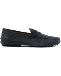 Tod's - Suede Penny Loafers - Lyst