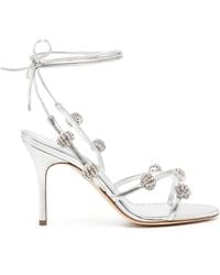 Manolo Blahnik - Sandali Con Decorazione Di Cristalli 90Mm - Lyst