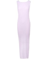 Issey Miyake - Ribbed Midi Dress - Lyst