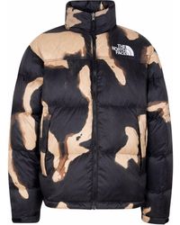 Supreme - X The North Face Nuptse Bleached Denim Print Jacket - Lyst