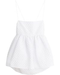 Cecilie Bahnsen - Selena Matelassé Cotton Blend Top - Lyst