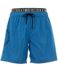 Bikkembergs - Logo-Print Drawstring Swim Shorts - Lyst