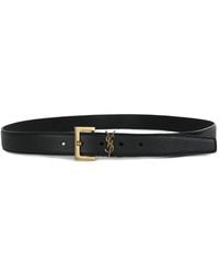 Saint Laurent - Logo Plaque Belt - Lyst