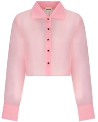 KHAITE - Jasen Cropped Shirt - Lyst