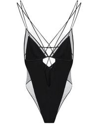 Elisabetta Franchi - Tulle Insert Bodysuit - Lyst