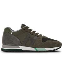 Hogan - H383 Panelled Lace-up Sneakers - Lyst