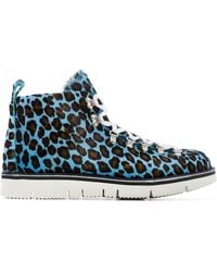 Fracap Leopard Print Hiking Boots - Blue