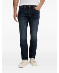 ARMANI EXCHANGE - Logo-Embroidered Slim-Fit Jeans - Lyst