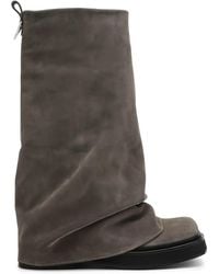The Attico - Robin Suede Combat Boots - Lyst