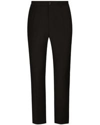 Dolce & Gabbana - Pantalon En Coton Stretch À Broderie Dg - Lyst