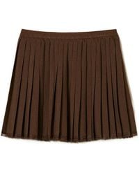 Twinset - Pleated Crêpe De Chine Short Skirt - Lyst