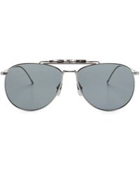 Thom Browne - Double-Bridge Pilot-Frame Sunglasses - Lyst