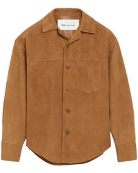 Ami Paris - Goat Suede Buttoned Overshirt - Lyst