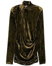 Entire studios - Dalters Crushed-Velvet Draped Mini Dress - Lyst