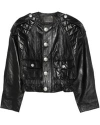 R13 - Quilted Button Leather Jacket - Lyst